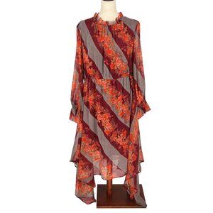 Soft Surroundings Womens Woodland Manor Hi Low Dress Size XL Rosy Brown Flowy